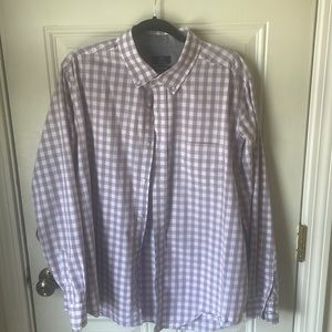 Men’s XL Purple Gingham Button-Down Casual Dress Shirt